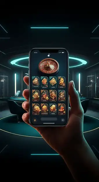 Interface de jeu du Fat Pirate Casino avec des machines à sous et des jeux de table en arrière-plan